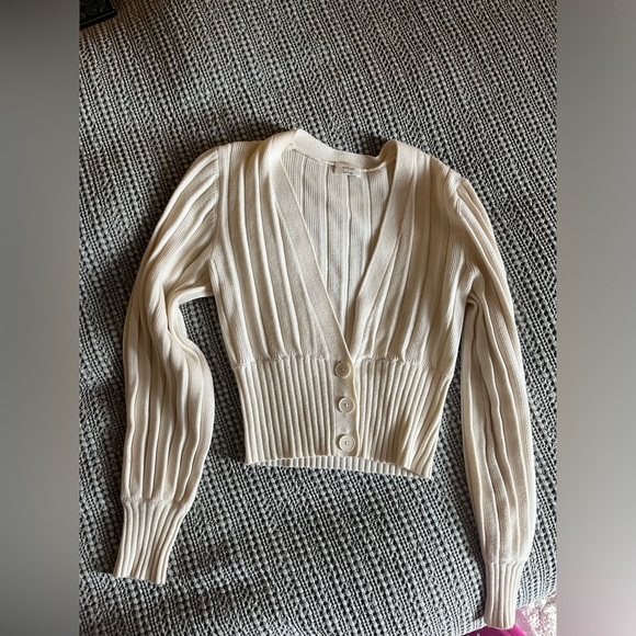 Wilfred Plunge Front Cardigan in Light Birch Size Small - Picture 5 of 5